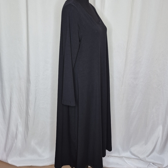Bryn Walker Black Bamboo/Organic Cotton Scoop Neck Long Sleeve Maxi Dress - Sz S - Picture 3 of 9